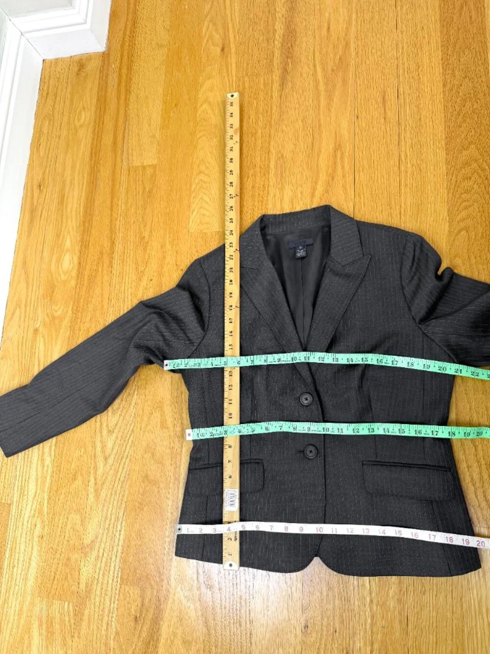 J.Crew Blazer Jacket Gray Pinstripe Wool Single Breasted Tailored Classic (12)